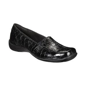 Easy Street Purpose Flats Black Patent Croco